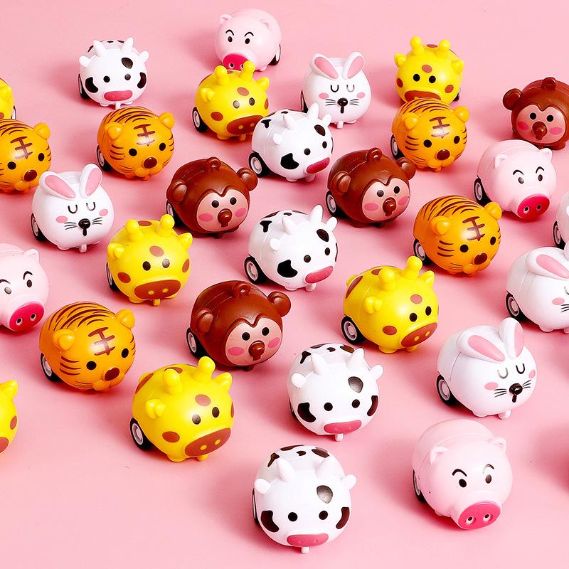 Cute Cartoon Animal Pull-Back Toy Car for Kids - Great for Kindergarten Activities & Small Gifts