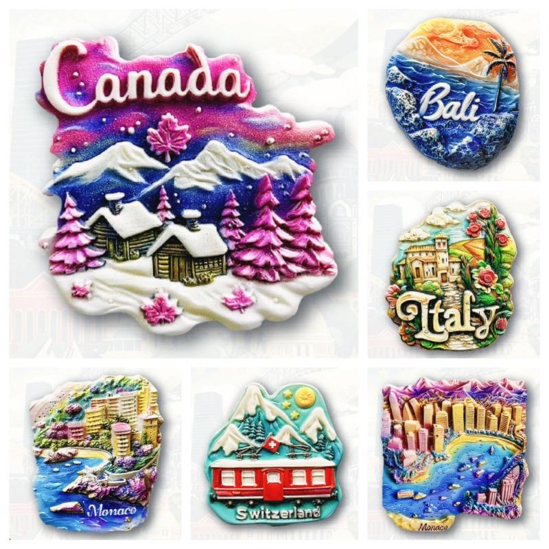 Monaco Refrigerator Stickers Iceland Travelling Souvenirs Canada Italy Thailand Bali Fridge Magnets Wedding Gifts Home Decor