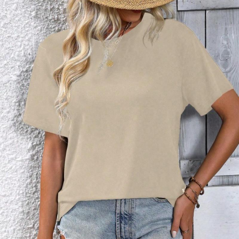Fashion Casual Back Split Women's T-Shirt New Short Sleeve Top