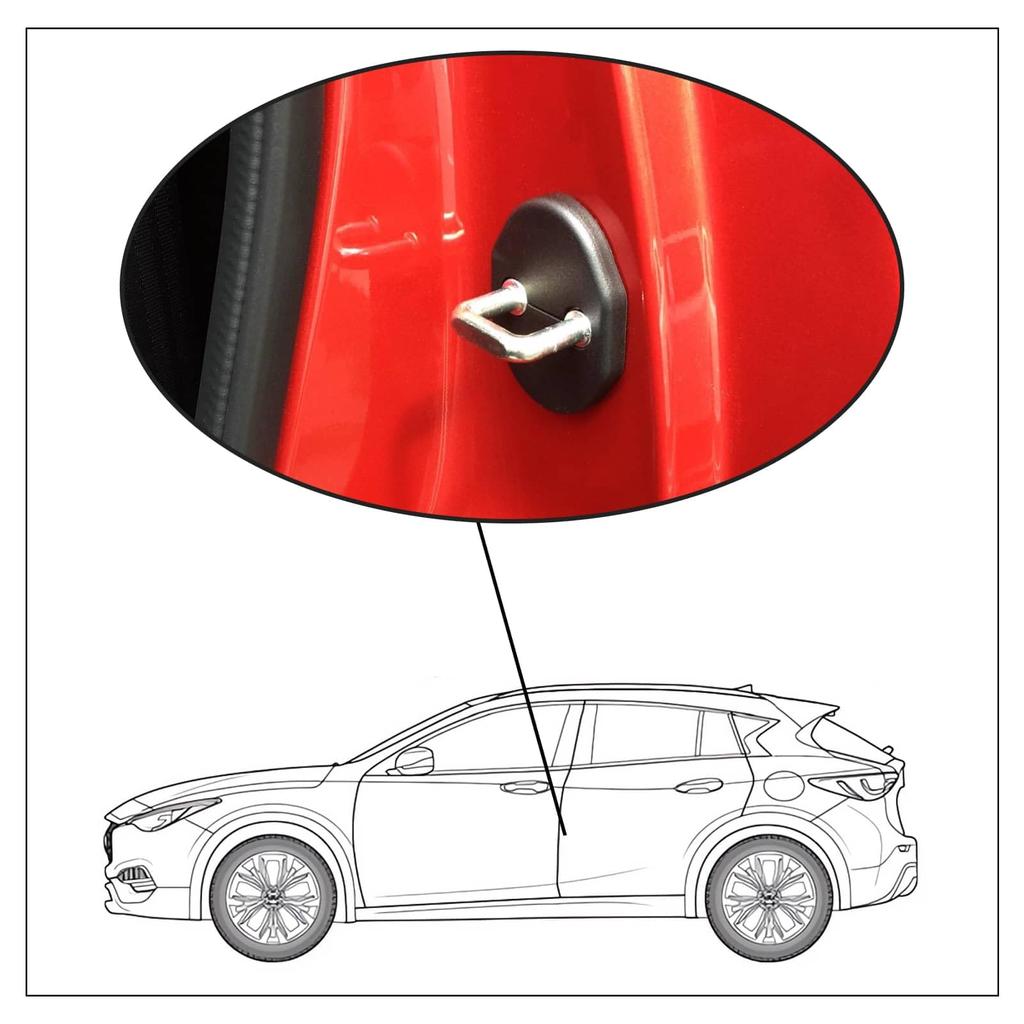 Decoyocar Mazda Universal Design Door Lock Covers for Mazda Mazda Maxda 6 Interior Decoration Mazda M5 Universal Door Striker Covers of CX-3, CX-5,
