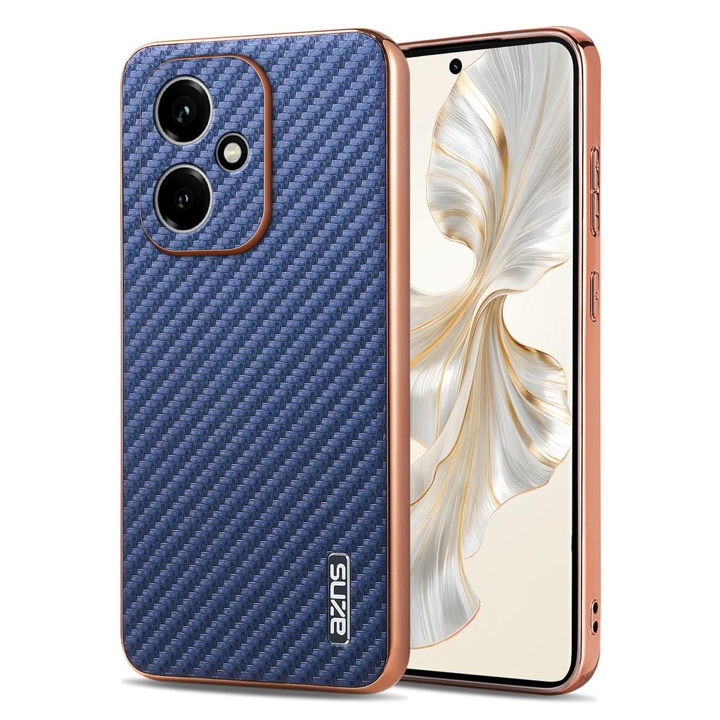AZNS For Honor 400 5G (Global) Case Electroplating Carbon Fiber Texture PU + TPU Phone Cover