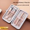 Stainless Steel Rose Gold Nail Clipper Set for Men & Women - Portable 7-24 Piece Household Kit