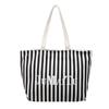 Striped Canvas Bag Women's Summer New Casual Large-capacity Tote Bag Student Class Commuting Shoulder Bag