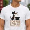 Unisex Dog Coffee Smelling Tee, Caffeine Gift, Funny Dog Lover Shirt