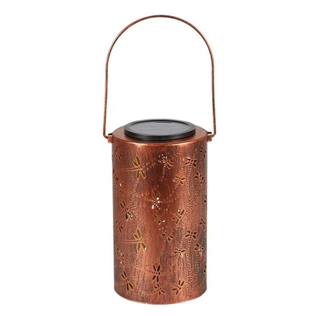 

Dragonfly Solar Lantern Hollow Out Metal Outdoor Hanging Light Garden Decor,Size S A