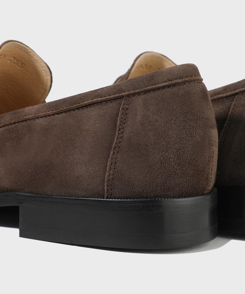 Firenze Atelier Standard U-Tip Suede Penny Loafers 4050-Qs [Dark Brown]