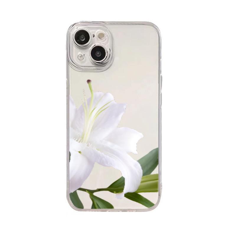 Lily Mobile Phone Case Is Suitable for Iphone12 Simple Small Fresh Transparent Case Apple 17promax All-inclusive Anti-drop.