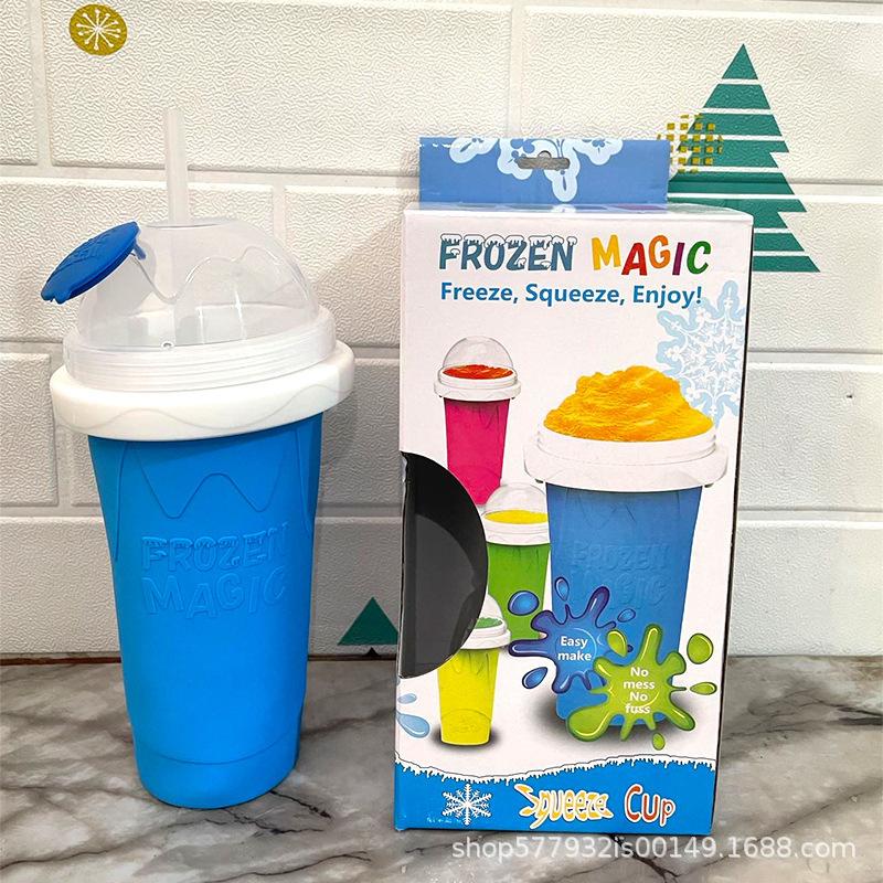 Silicone Slush Cup - Reusable Homemade Slushie Maker, Food-Grade Quick Shake Ice Maker, Summer DIY Cold Drink & Slushie Cup