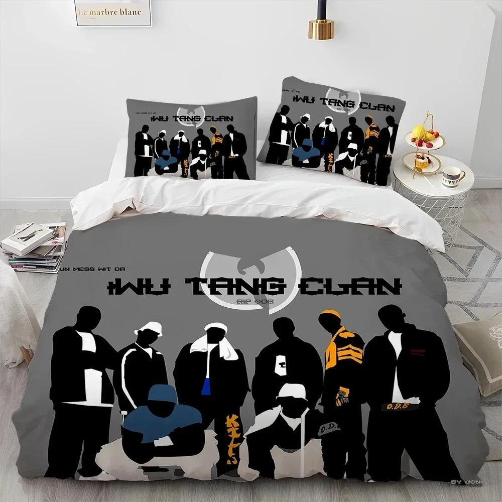 3D Wu T-TANG Clans Series Sign Täcke Sängkläder Set, Påslakan Sängset Örngott, King Queen Size Sängkläder Set Barn