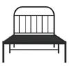Metal Bed Frame with Headboard Black 100 x 190 cm