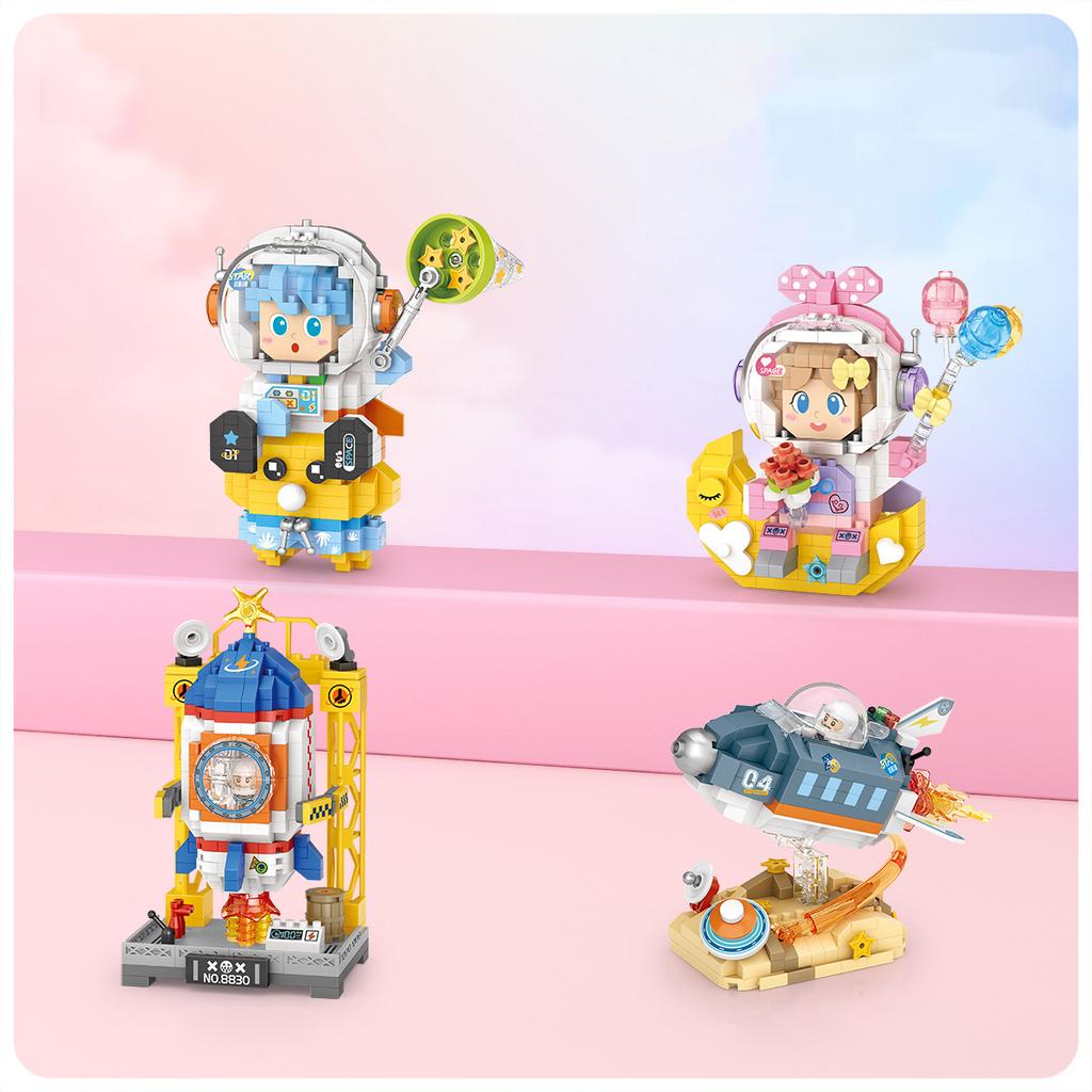 Idea Astronaut Nanobricks Space Conquest Micro Diamond Block Rocket Spacecraft Figures Building Bricks Educational Toys For Gift