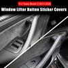 Car Interior Stickers 14pcs Window Lifter Switch Button Frame Cover For Tesla Model 3 2017-2022 Carbon Fiber