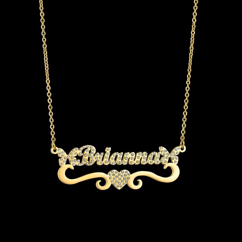 Atoztide Custom Name Necklace for Women Zircon Heart Butterfly Stainless Steel Jewelry Choker Chain Personalized Birthday Gift