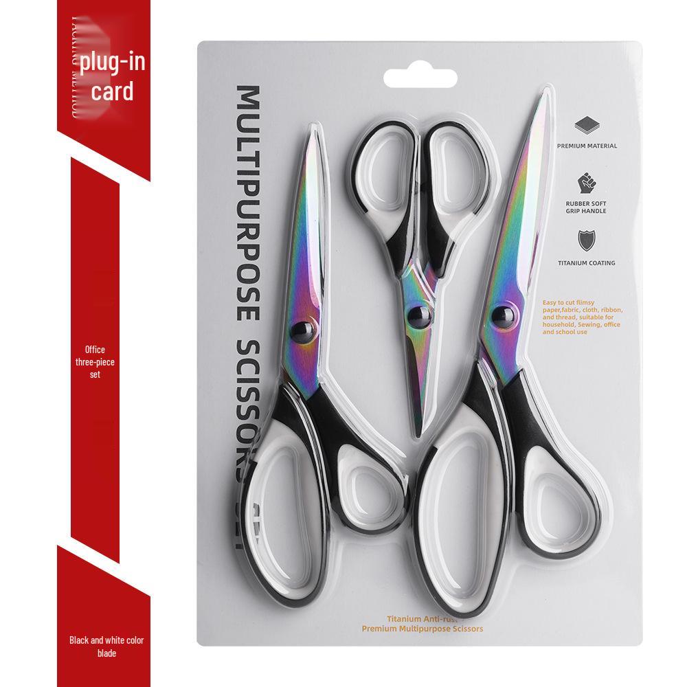 Stainless Steel 3-Piece Scissors Set: Tailor, Office, and Paper-Cutting Scissors