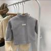 2024 Kids' Winter Thick Half-High Neck Velvet Base Layer T-Shirt - Korean Style