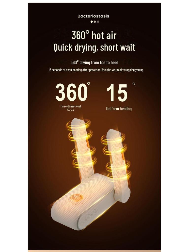 Popular Foldable Shoe Dryer with Intelligent Timing & Deodorizing Sterilization for Home & Dorm Use