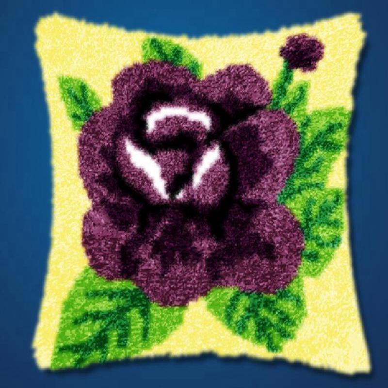 Blumen Pflanzen Klinkenhaken Kissen Haken Handgestrickt Stickerei Teppich Kissen Pflanzenstickerei Klinkenhaken-Kits Smyrna Paket DIY