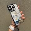 Art style niche advanced sense snow mountain landscape iphone17promax anti-drop black border anti-drop protective cover