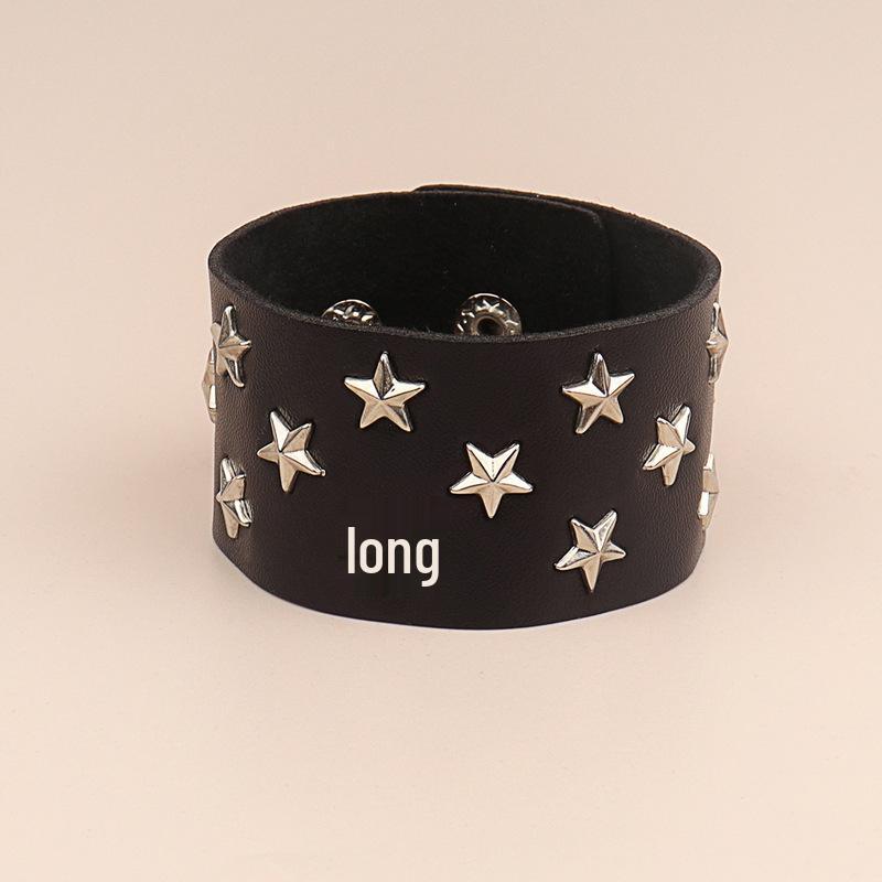 Gothic Punk Style PU Leather Star Bracelet