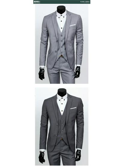 Men's Slim Fit Three-Piece Suit - British Casual Business & Wedding Style