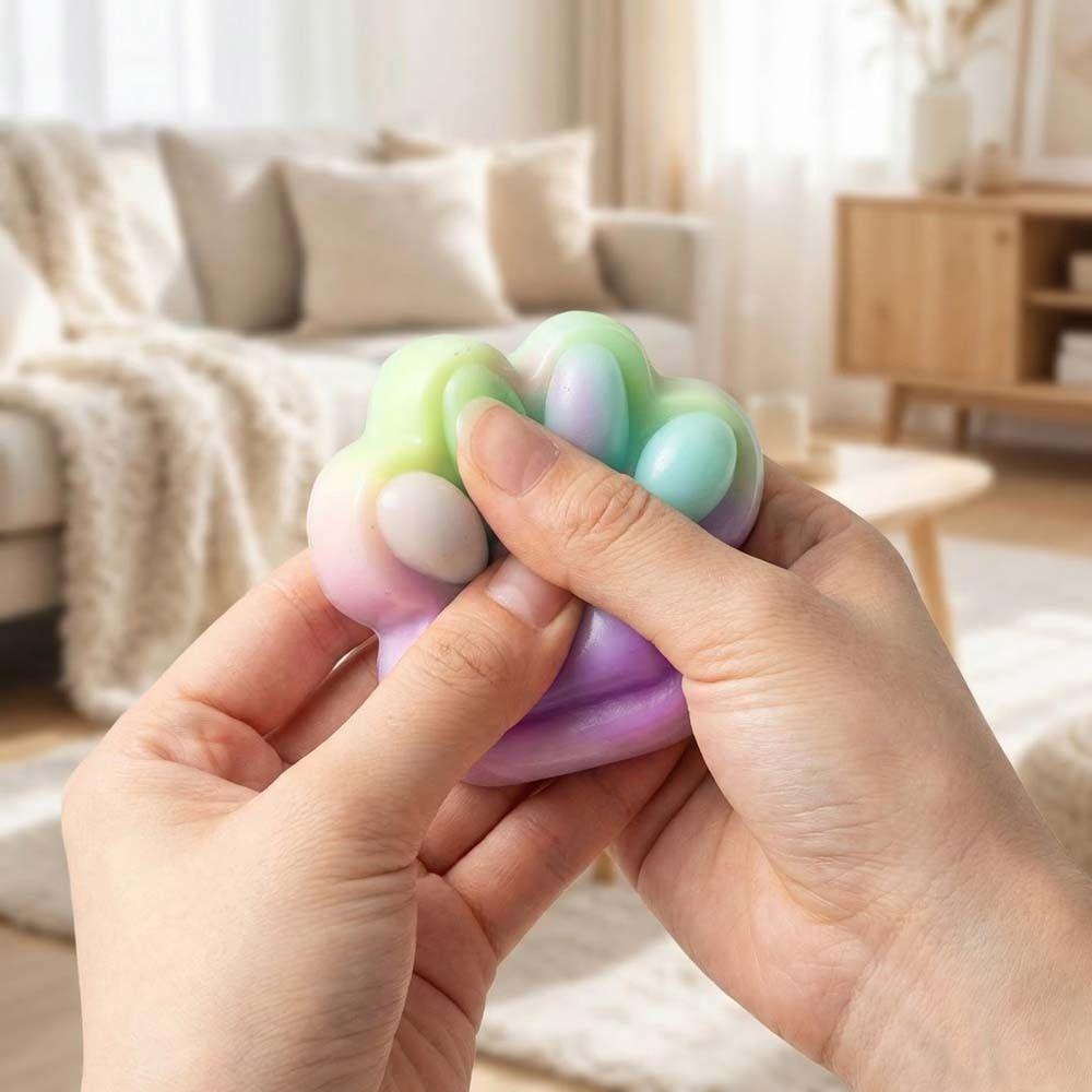 Ultra-large Cat Paw Squeeze Toy Rainbow Gradient Cat Paw Pinch Toy  Practical Jokes