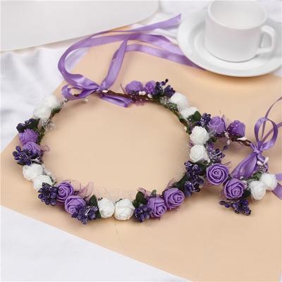 Rosenkranz Blumen Haarring Braut Brautjungfer Kopfschmuck Stirnband Hochzeitsfoto Küstenfotografie Requisiten