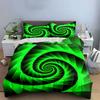 Elegant Green Spiral Design Set Exquisite Three-Piece Bedding Set Gift For Kids And Adults