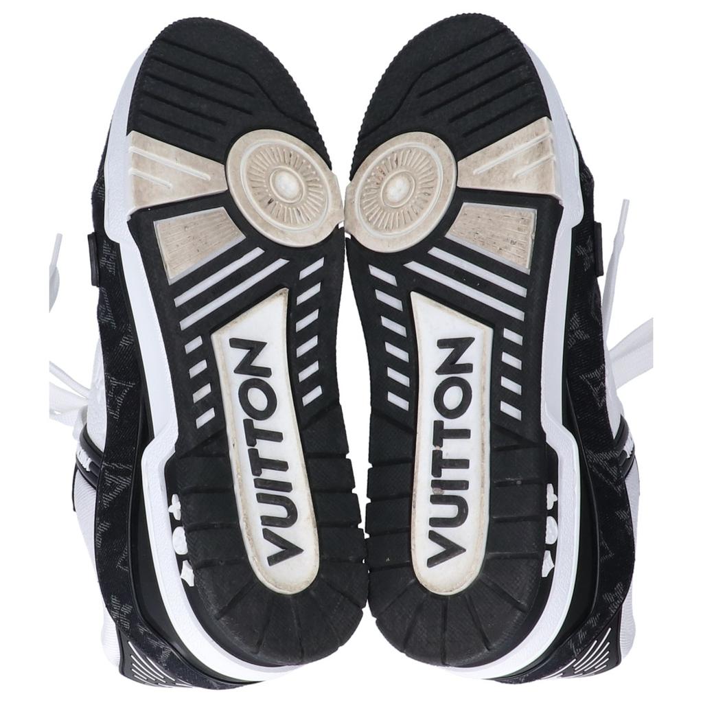Louis Vuitton 1A9JGF LV Trainer Monogram Denim i Skóra Cielęca Licowa Sneakersy buty 8 1/2 czarnyUżywane