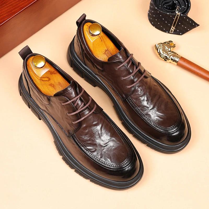 

Fashion New Youth Office Business Oxford Shoes Men s Dress Shoe Soft Sole Lightweight Casual Shoes Lace Up Classic Brown Wedding Shoes 38 коричневый