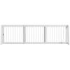 Dog Gate, Non-Slip, Freestanding, Extendable, Wood Frame, 71-190x38.5x56cm, White