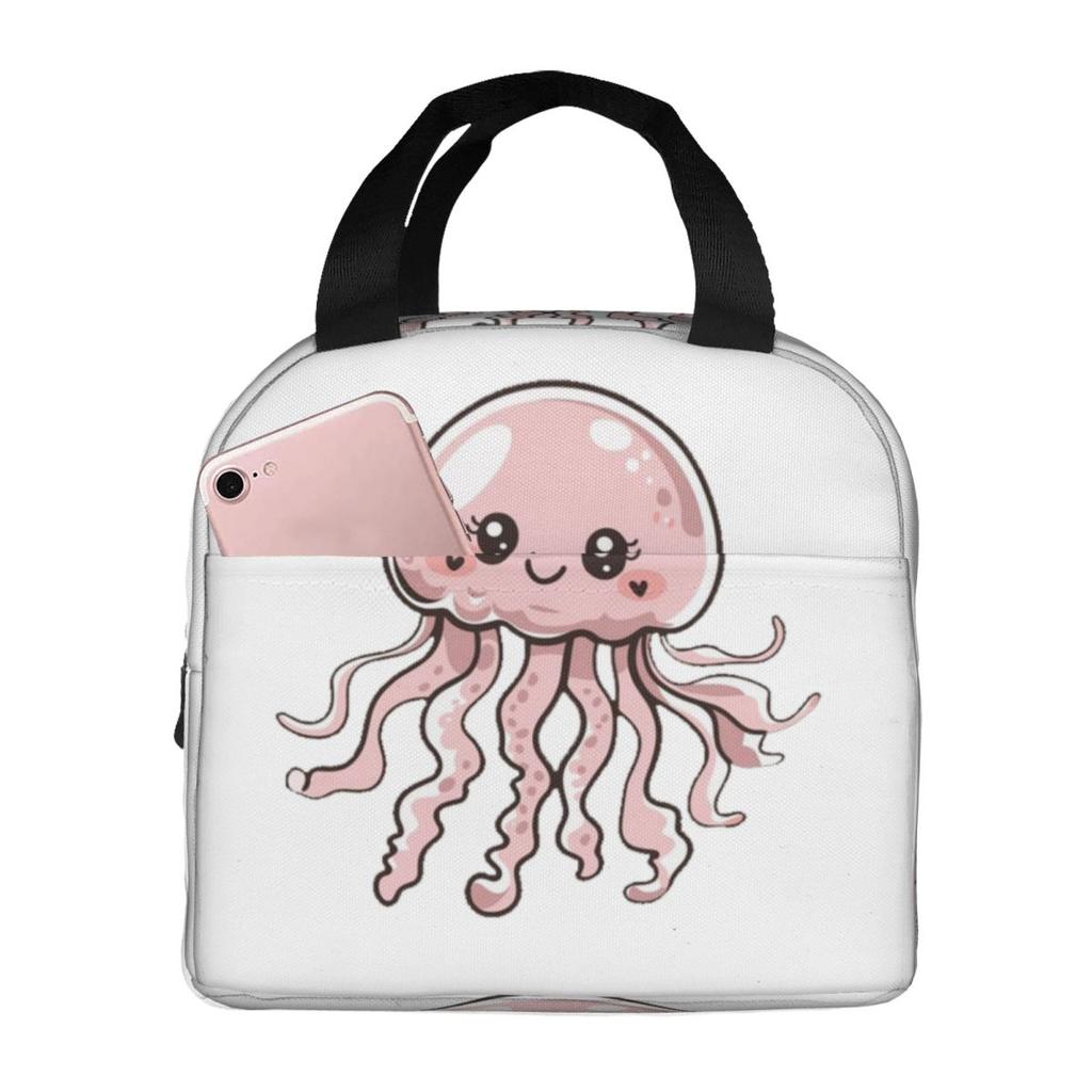 Cute Jellyfish Kawaii Design Insulated Lunch Bag for Kids School Cooler Thermal Food Box Tote Leakproof Lunch Boxes Container