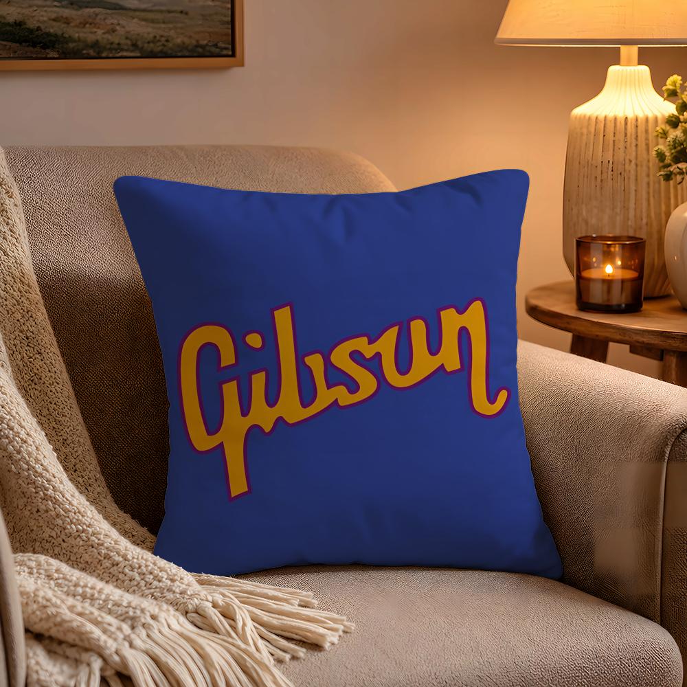 Fashion Brand GGibson Pillow Case Soft Plush Cushion Cover Double Print and Invisible Zipper for Sofa Home Car Use