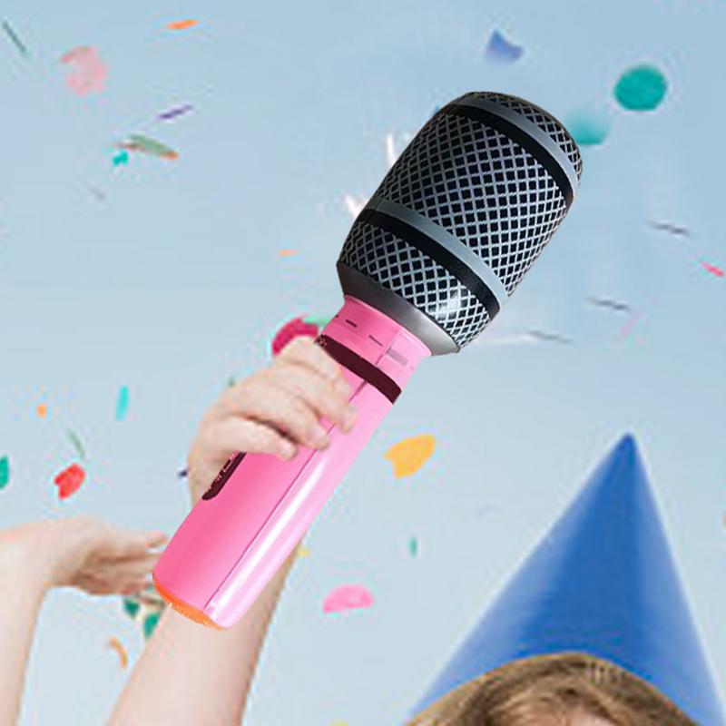 Inflatable Microphone toy Assorted Colors Blow Up Microphone Props Lightweight Singing Activity Decoration For Musical Concert