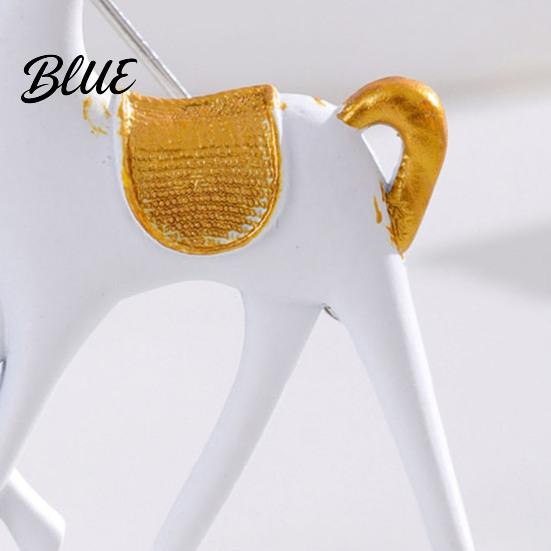 Simple Horse Design Accessory Minimalist Brooch White Black Alloy Lapel