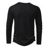 Men's Cotton Button Henley Neck Shirt Long Sleeve Casual Button Solid Color Fashion T-Shirts