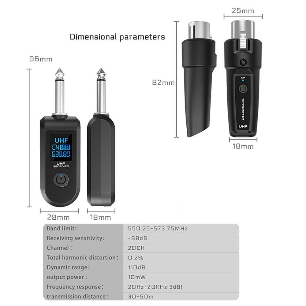 Portable Wireless Microphone Converter  for Audio Mixer Dynamic Mic Electric Guitar