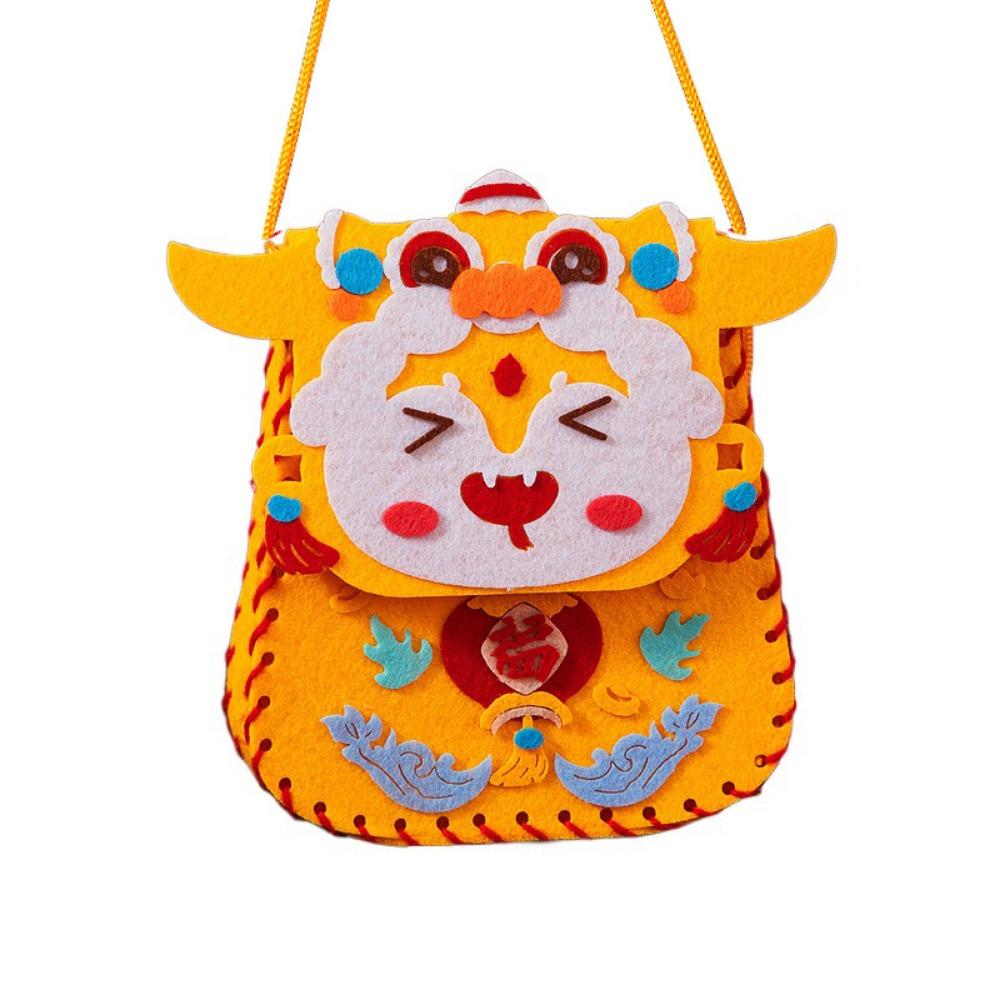 Cartoon New Year Blessing Bag Snake Pattern Material Package Crafts DIY Lucky Bag  Kindergarten
