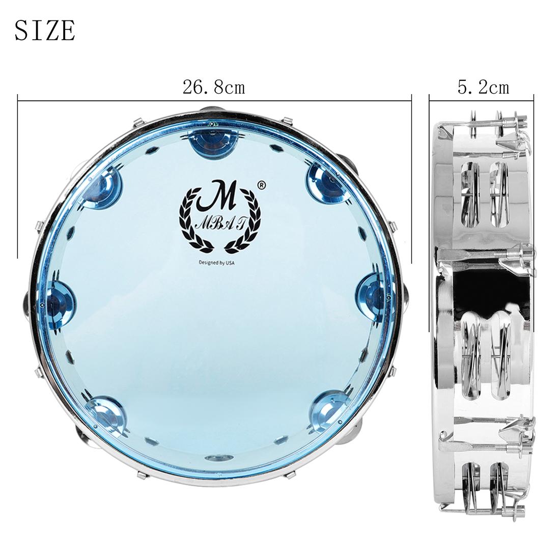 

8/10 дюймов бубен, регулируемый тон, ручной барабан, самонастраивающийся звук, двухрядный Джингл-барабан, детские просветительные музыкальные игрушки CHINA