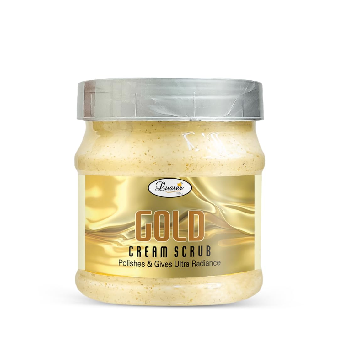 Luster Gold Facial Cream Scrub | Extra Glow & Fair Complexion | Facial Scrub For Women & Men | Helps Polishes & Gives Ultra Radiance | For Glowing