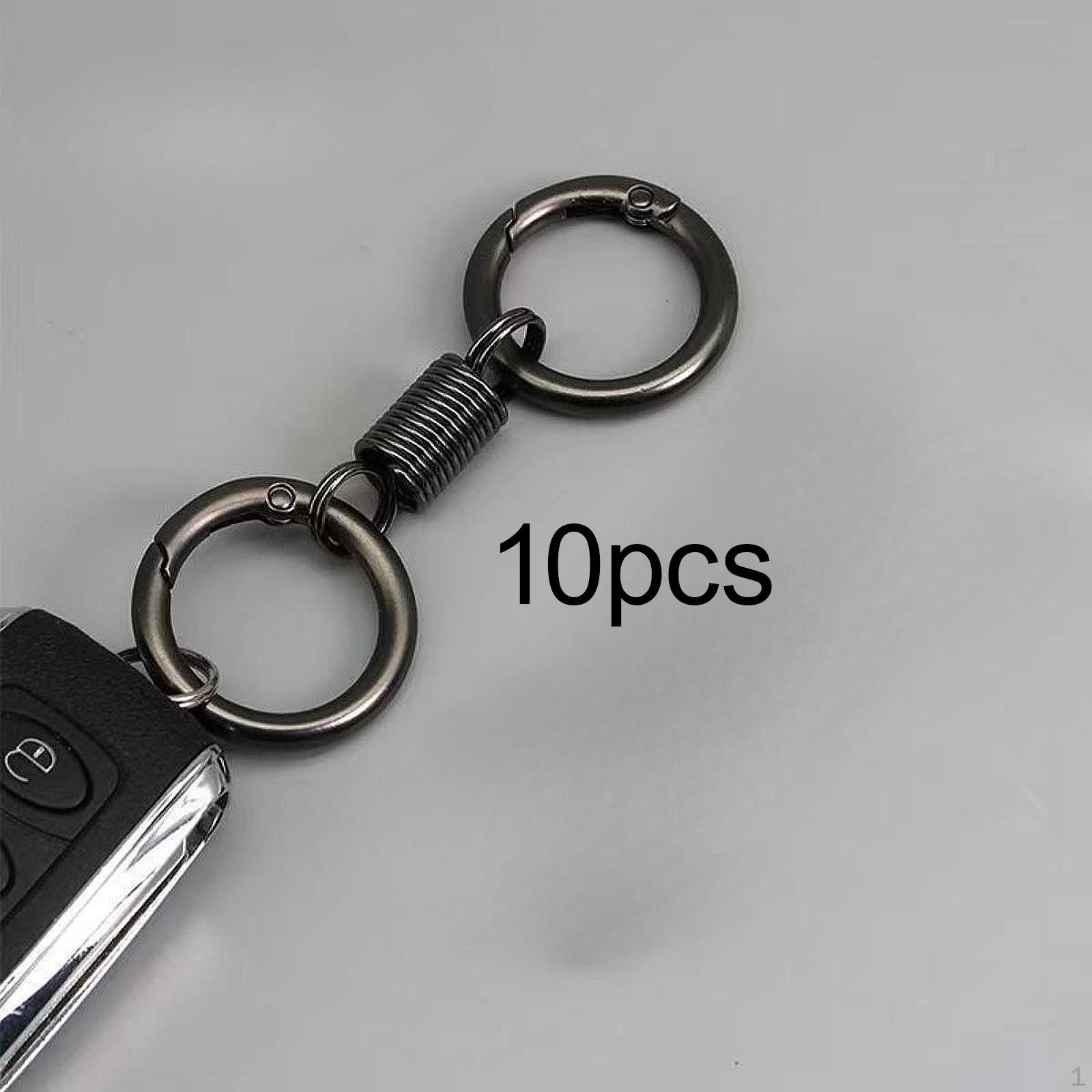 

10 штук Двойное кольцо для ключей Цинковый сплав Автомобильный аксессуар Портативный Компактный Зажим для ключей Брелок black