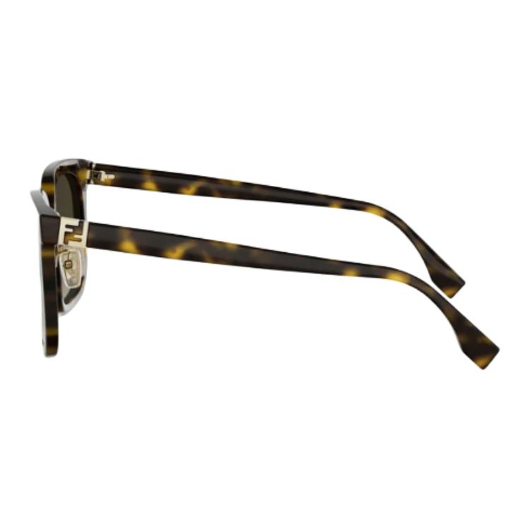 Fendi Logo Acetat Quadratische Sonnenbrille Damen Sonnenbrille Havanna FE40207F52F