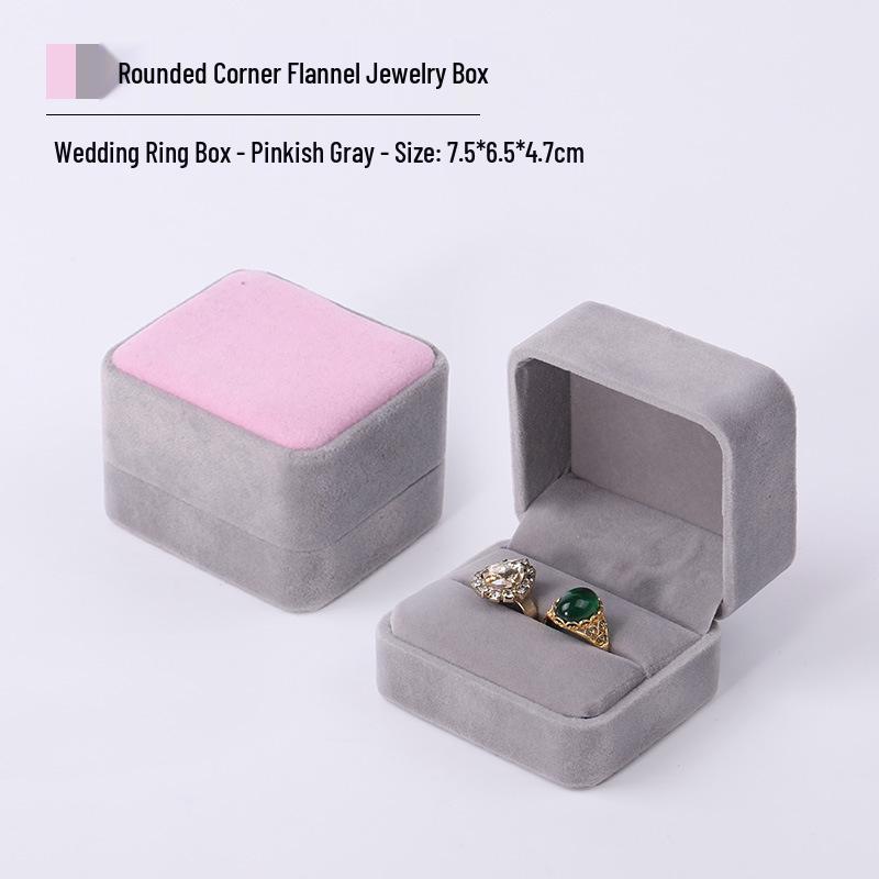 Pink Velvet Jewelry Box with Rounded Corners for Earrings, Bracelets, Rings, and Gifts
