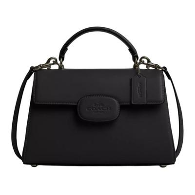 Eliza 27 Magnetisk Lås Aftagelig Skulderrem Udsøgt Kalveskind Crossbody Tote Taske Stor Damehåndtaske Sort CT852-QBBK