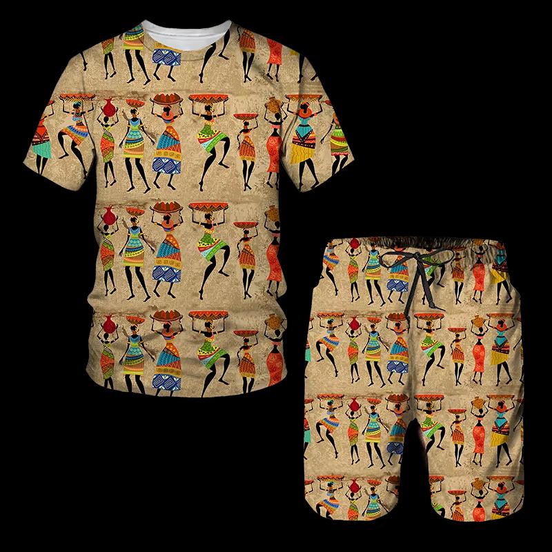 

Summer Kids Set Ethnic Style Printed Kids T-shirt and Shorts 2 Piece Set Summer Casual Outdoor Boys and Girls Outfit Kids Clothing 120