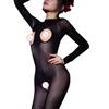Women Bodystocking Ultra-Thin Open Crotch Oil Shiny Bodysuit Stockings Full-Body Sexy Breast-Exposed Seamless Jumpsuit Sex Dance