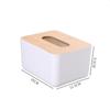 Plastic Tissue Box Wooden Lid Round/Square Napkin Holder Container Wet Tissue Paper Dispenser Case Modern Home Car Organizer