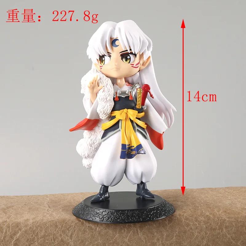 14cm Inuyasha Sesshomaru Kagome Zhuye Kawaii Anime Figure Gk Statue Model Toy Figures Ornaments Collect Office Decorations Gifts