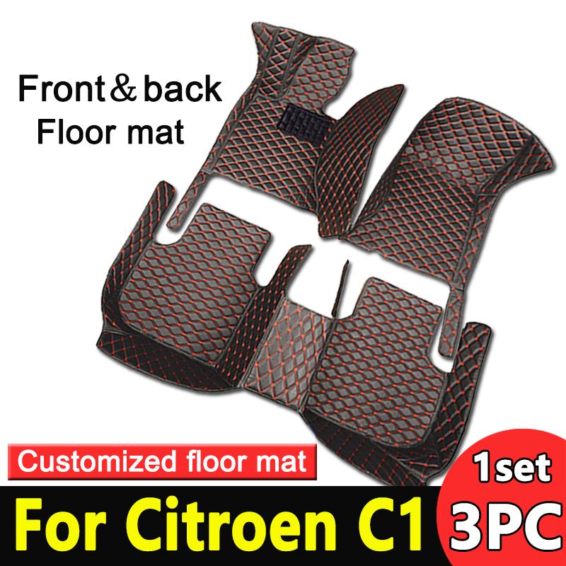 

Автомобильные коврики для Citroen C1 Peugeot 108 Toyota Aygo 2015 ~ 2022, водонепроницаемые ковры, кожаный коврик, прочные коврики для автомобиля