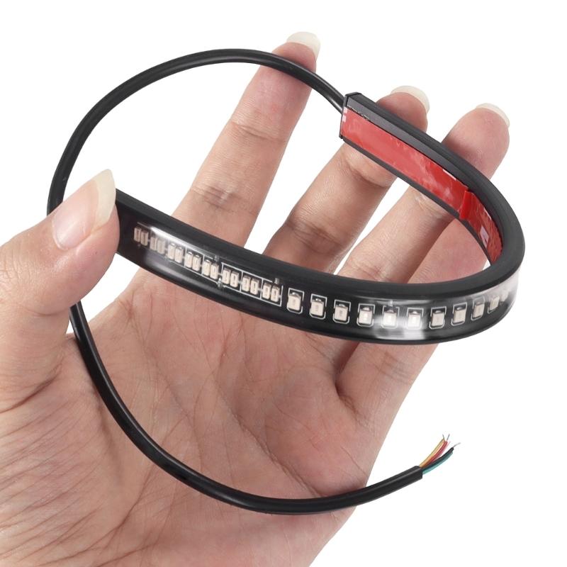 Universal Motorcycle LED Tail Light Bar 48 LED Flexible Strips Brake Running Turn Signal Light Daytime Running Light