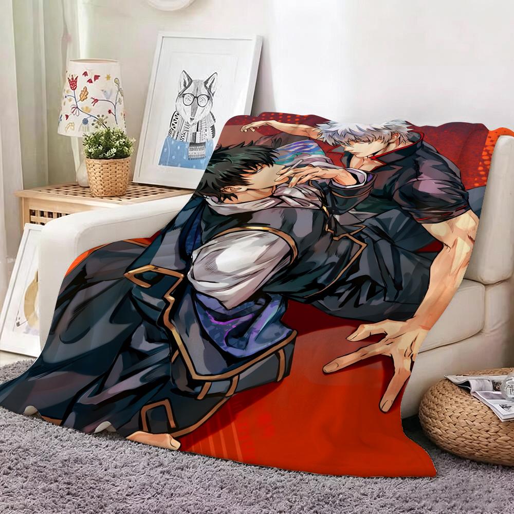 Anime G-Gintama Throw Soft Warm Flannel Throw Blanket, Multi-use for Sofa Bed Office Nap